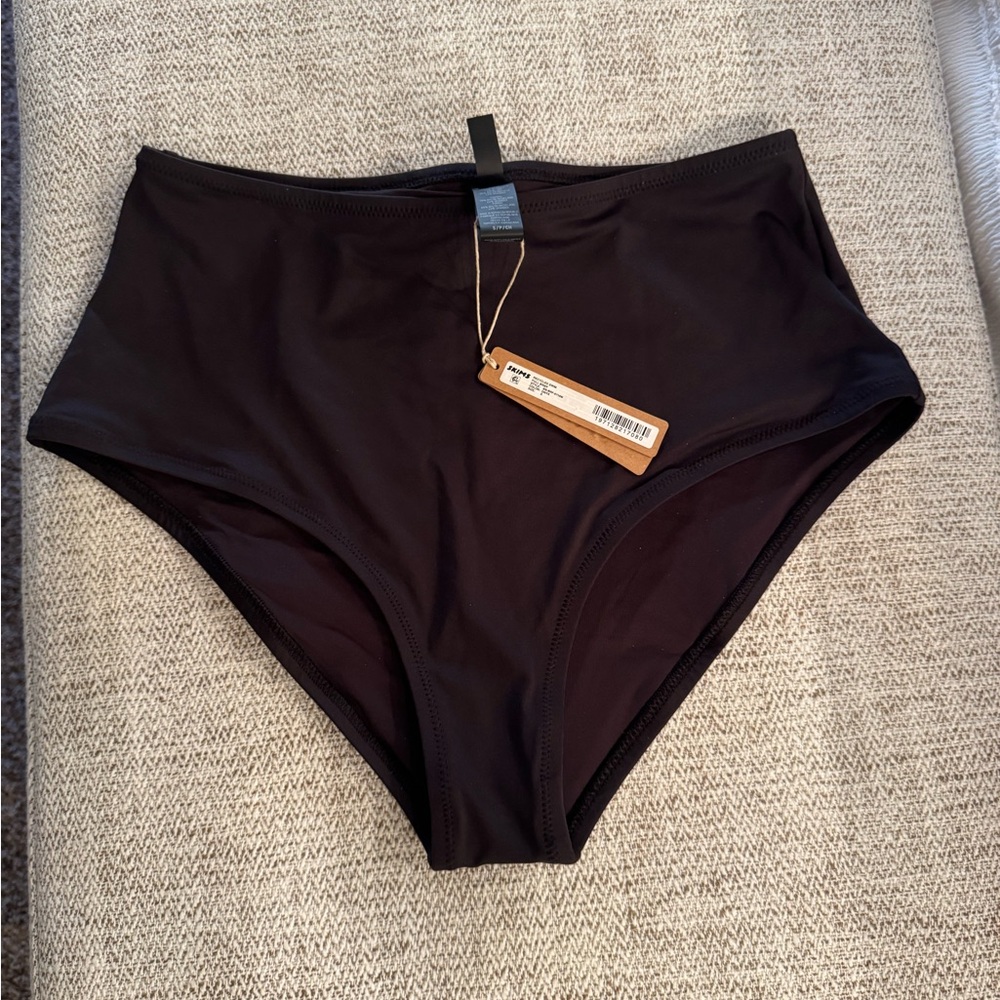 SKIMS High-Waisted Black Bikini Bottoms